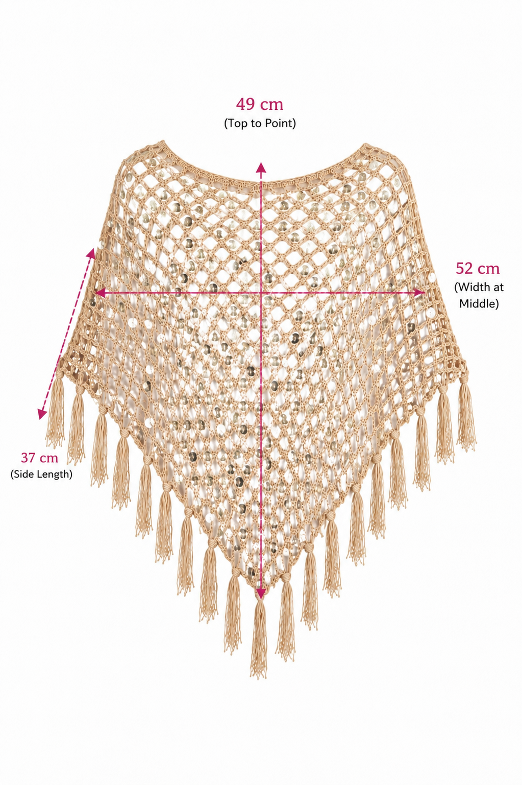 Sequins crochet cape