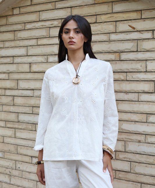 Coastal Eyelet top